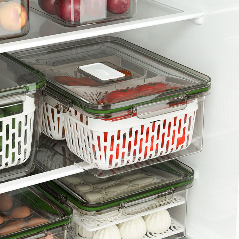 Refrigerator Fresh-Keeping Frozen Sealed Storage Box Transparent Thickened Kitchen Storage Food Finishing Egg Storage Box Dumplings Box