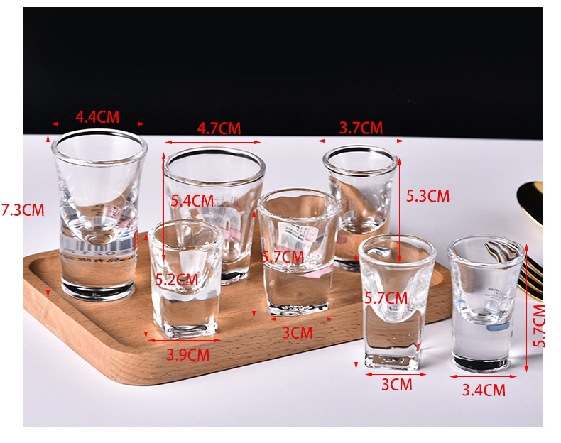 Household Glass Spirits Cup Shooter Glass White Wine Glass Glass Cup Household Drinking Cups Tea Cup Milk Cup Beer Steins