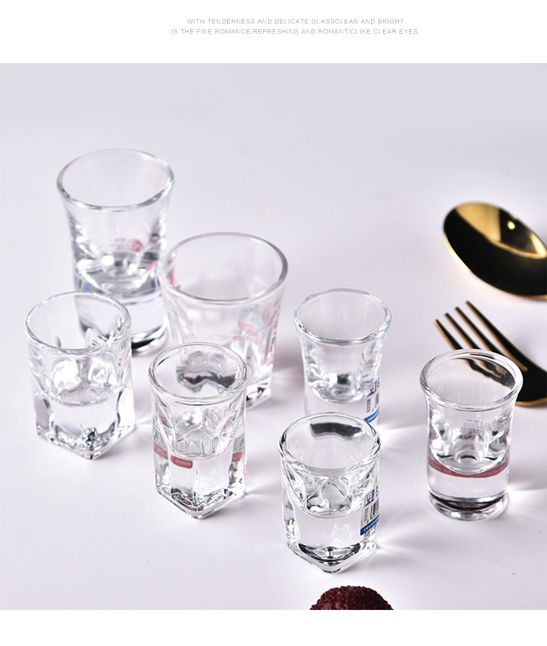 Household Glass Spirits Cup Shooter Glass White Wine Glass Glass Cup Household Drinking Cups Tea Cup Milk Cup Beer Steins
