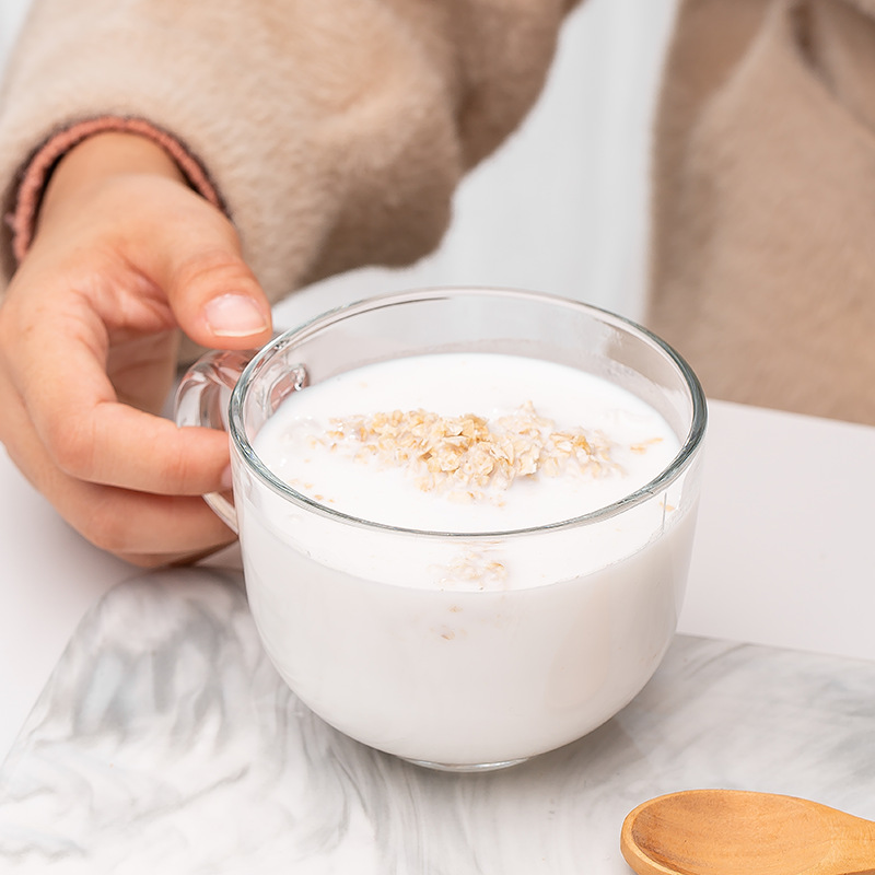 Green Apple Breakfast Cup Products Household Children&#039;s Milk Cup Breakfast Glass Cup Microwave Oven Heating Large Capacity