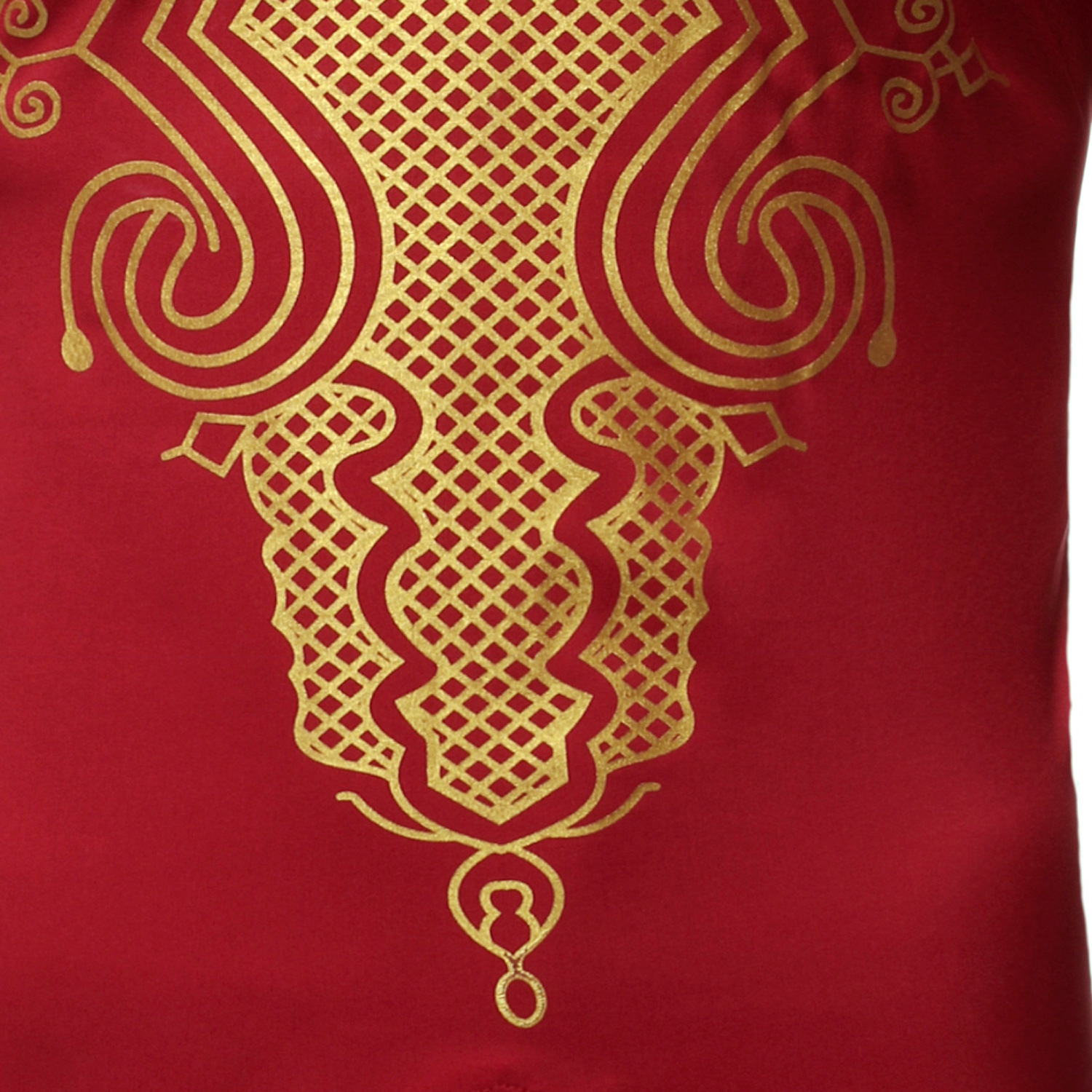 Cross-Border African-Style Men's Button-down Shirt Golden Printing Pattern Turkish Chiefs Long Lining ZT-FZ49