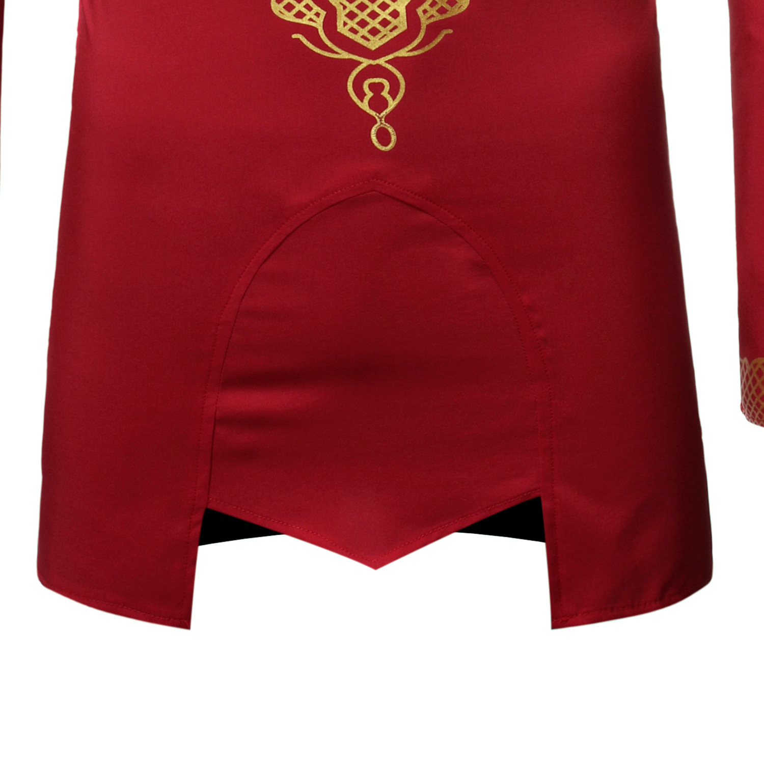 Cross-Border African-Style Men's Button-down Shirt Golden Printing Pattern Turkish Chiefs Long Lining ZT-FZ49