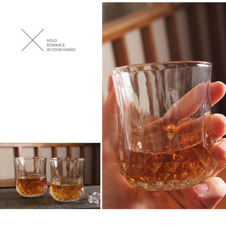 Green Apple Diamond Bottom Cup Love Fans Whiskey Glass Cup Transparent Glass Juice Cup Beer Steins