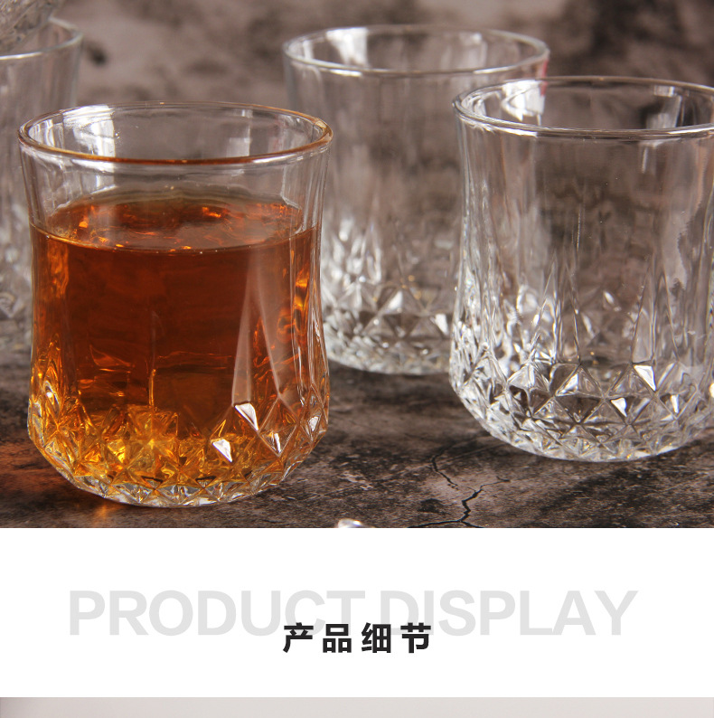 Green Apple Diamond Bottom Cup Love Fans Whiskey Glass Cup Transparent Glass Juice Cup Beer Steins
