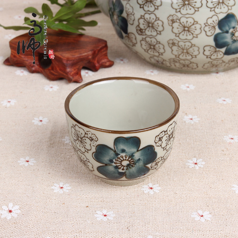 Small glass clear glass cup tea set red blue riches cup Small glass clear glass cup tea set red blue riches cup