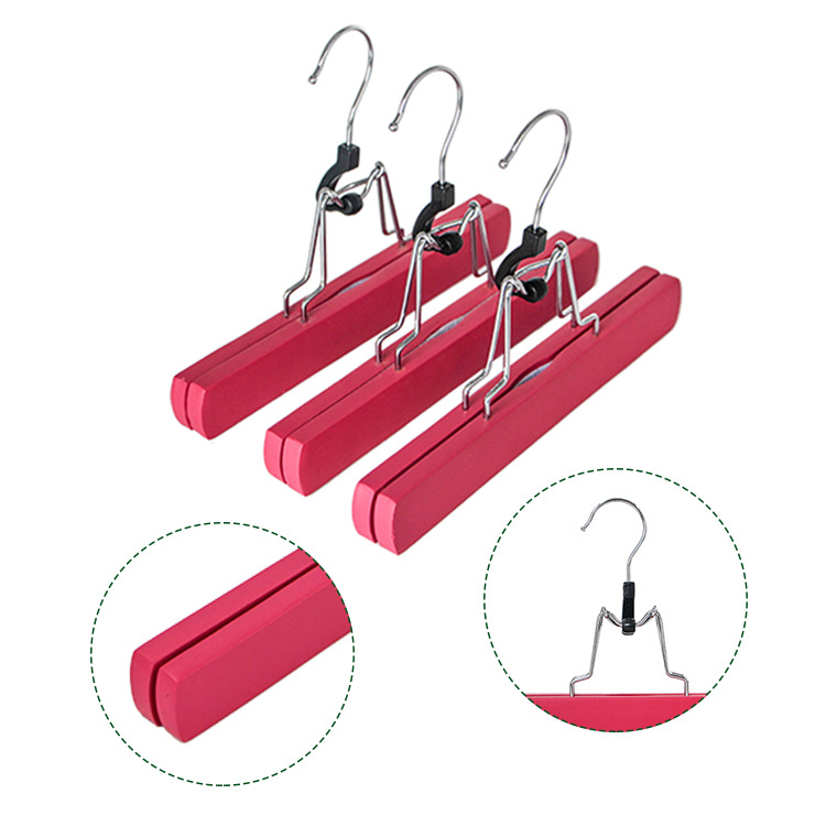 Solid Wood Wig Pin Wooden Clothes Hanger Clothing Store Clothes Hanger Trouser Press Wooden Wig Pin Solid Wood Skirt Clip Clothes Hanger Wholesale