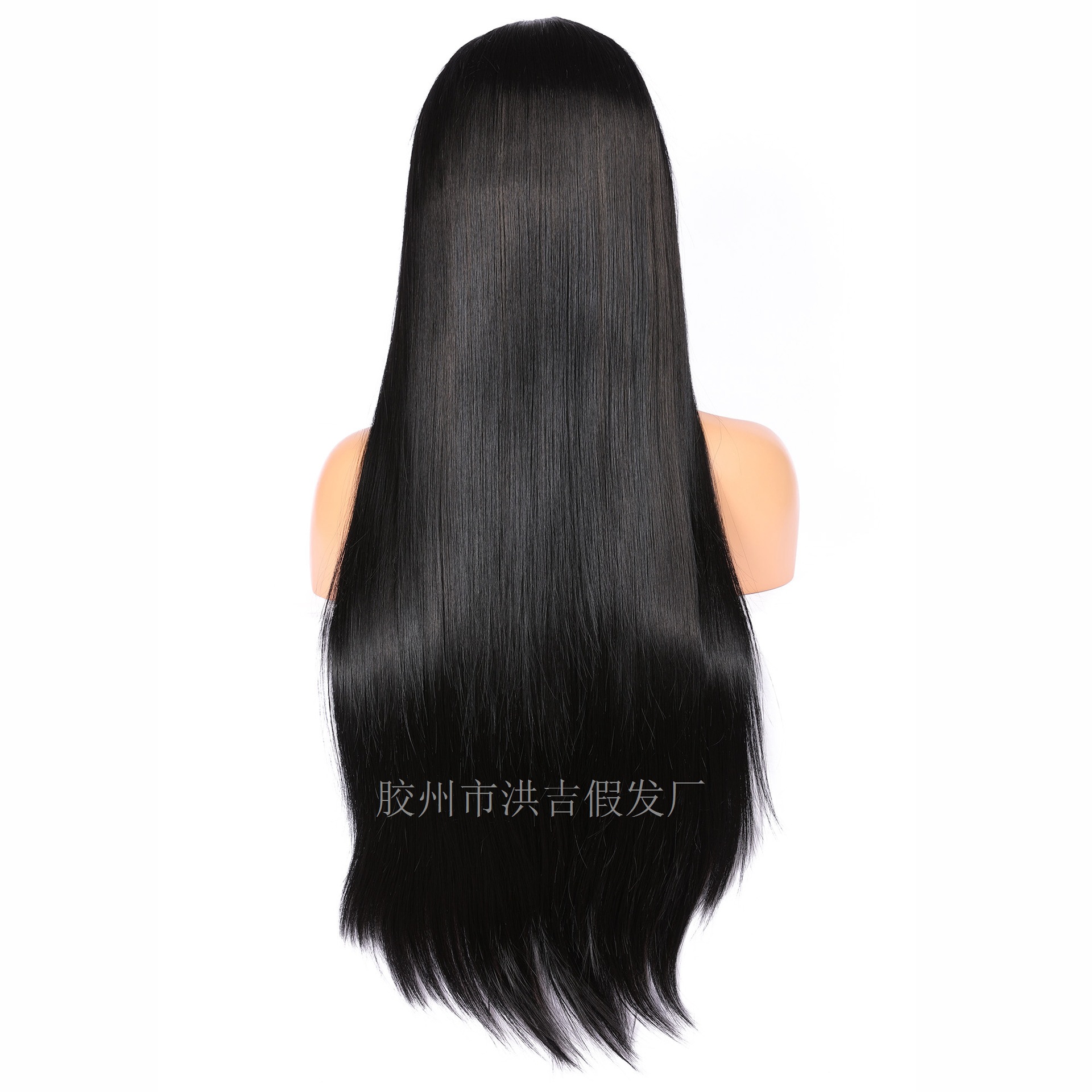 Wig European and American Ladies Wig Long Straight Hair Front Lace Chemical Fiber Women&#039;s Wig Head Cover T Lace Spot Wig