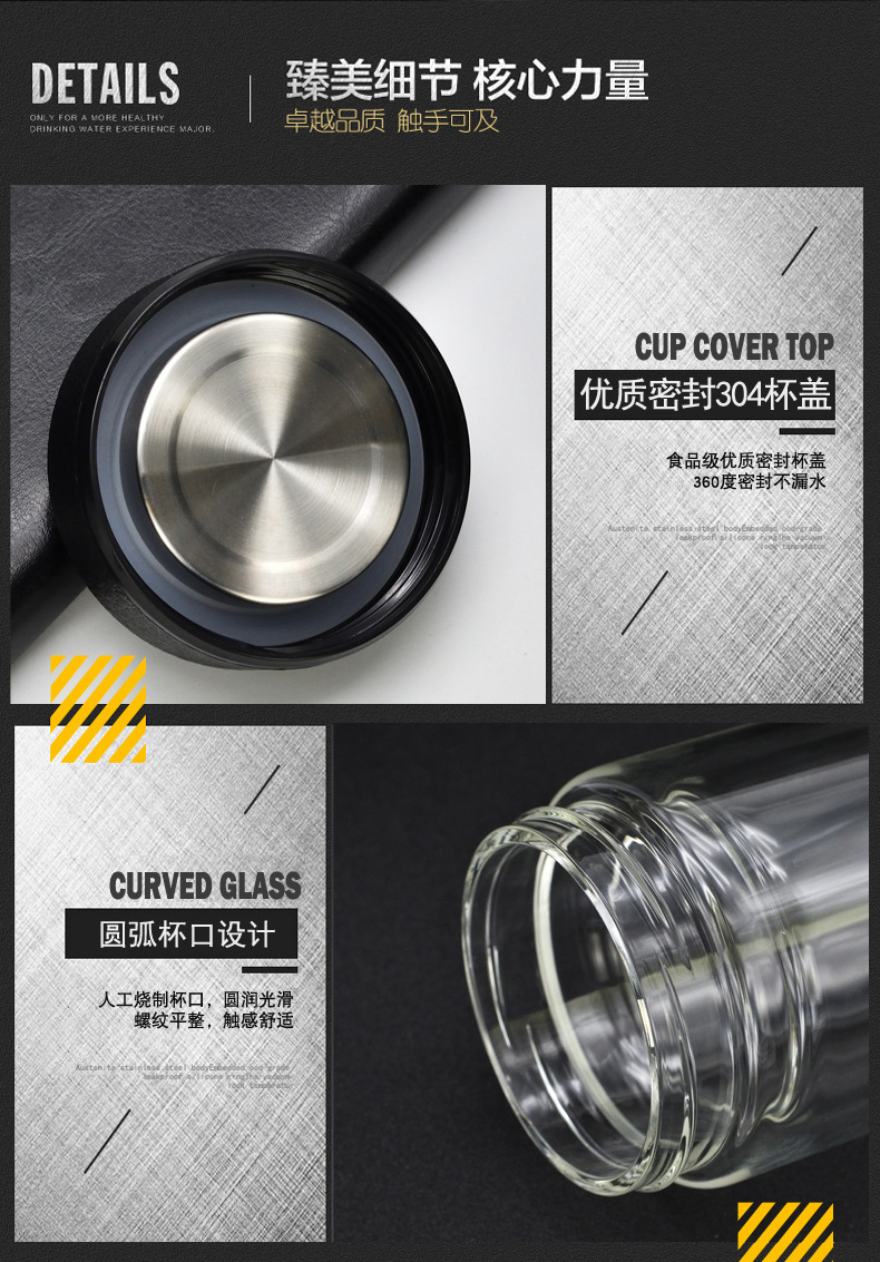 Double-Layer Business Glass Cup Set Business Notebook Gift Signature Pen Opening Anniversary Meeting Souvenir