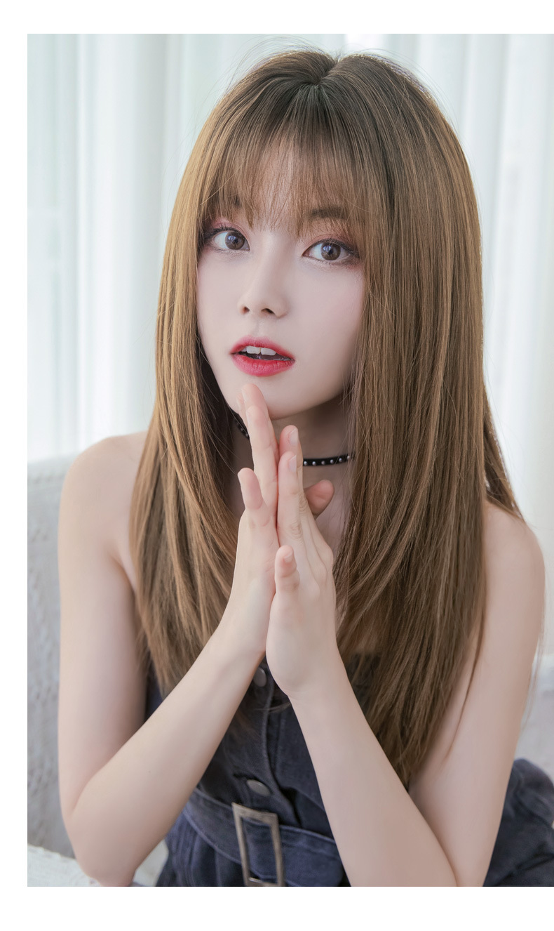 Big Goods Wholesale Women's Long Hair Realistic Natural Full-Head Wig Long Straight Hair Air Bangs Wig Fluffy Internet Celebrity Hair Cover Big Goods Wholesale Women's Long Hair Realistic Natural Full-Head Wig Long Straight Hair Air Bangs Wig Fluffy Internet Celebrity Hair Cover