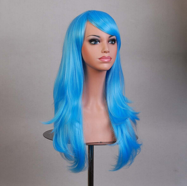 AliExpress Cos Anime Wig European and American Foreign Trade Wig70cm Long Curly Hair Cosplay Color Stage Headgear