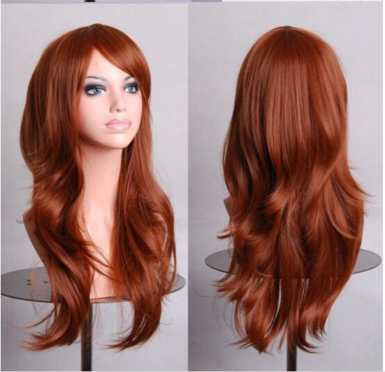 AliExpress Cos Anime Wig European and American Foreign Trade Wig70cm Long Curly Hair Cosplay Color Stage Headgear