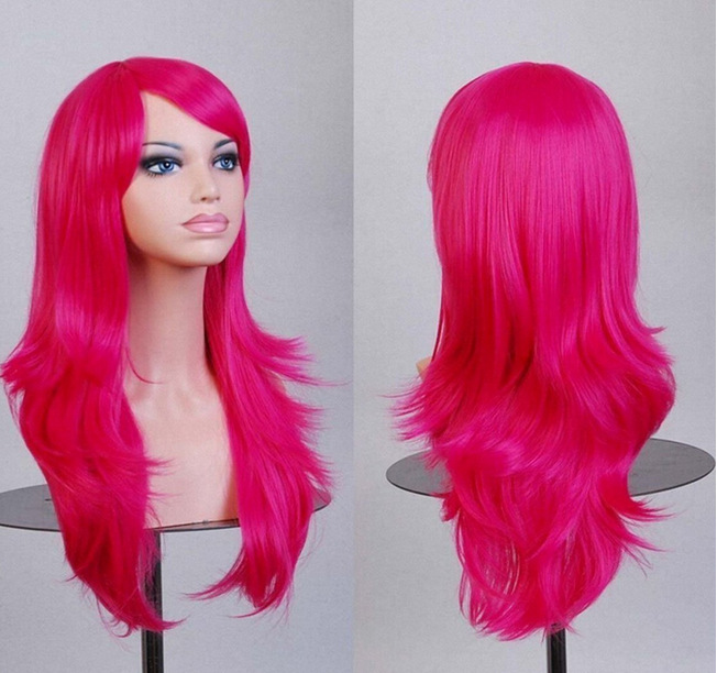 AliExpress Cos Anime Wig European and American Foreign Trade Wig70cm Long Curly Hair Cosplay Color Stage Headgear