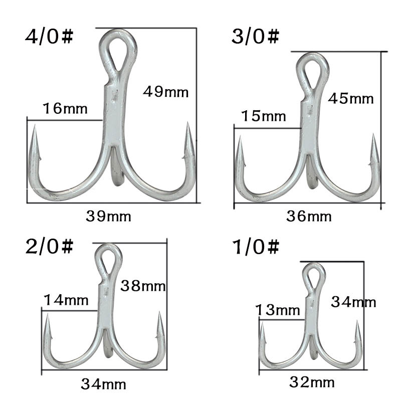 Treble Hook Fish Hook 4 Times Reinforced Anchor Hook Lure Fishhook 3 Anchor Hook Sea Water Fish Hook Wholesale