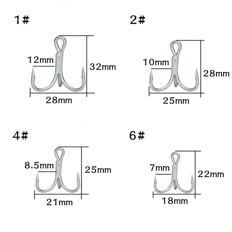 Treble Hook Fish Hook 4 Times Reinforced Anchor Hook Lure Fishhook 3 Anchor Hook Sea Water Fish Hook Wholesale