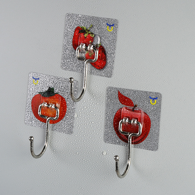Seamless creative hook nanometer crystal glue stainless steel large hook without&#039;m wall feel after 513 coat and hat hook