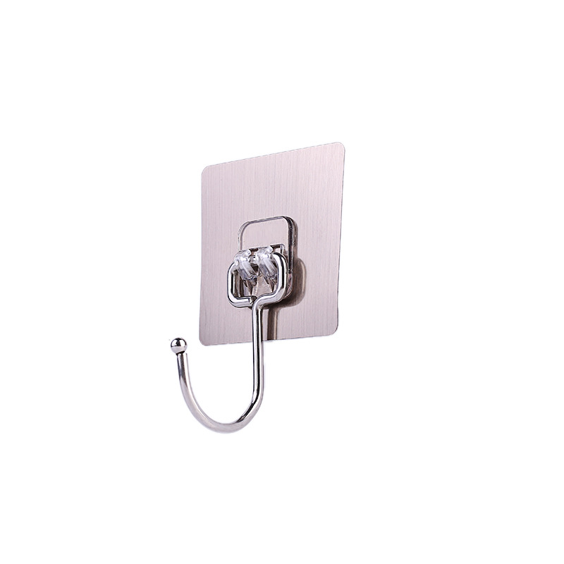 Seamless creative hook nanometer crystal glue stainless steel large hook without'm wall feel after 513 coat and hat hook