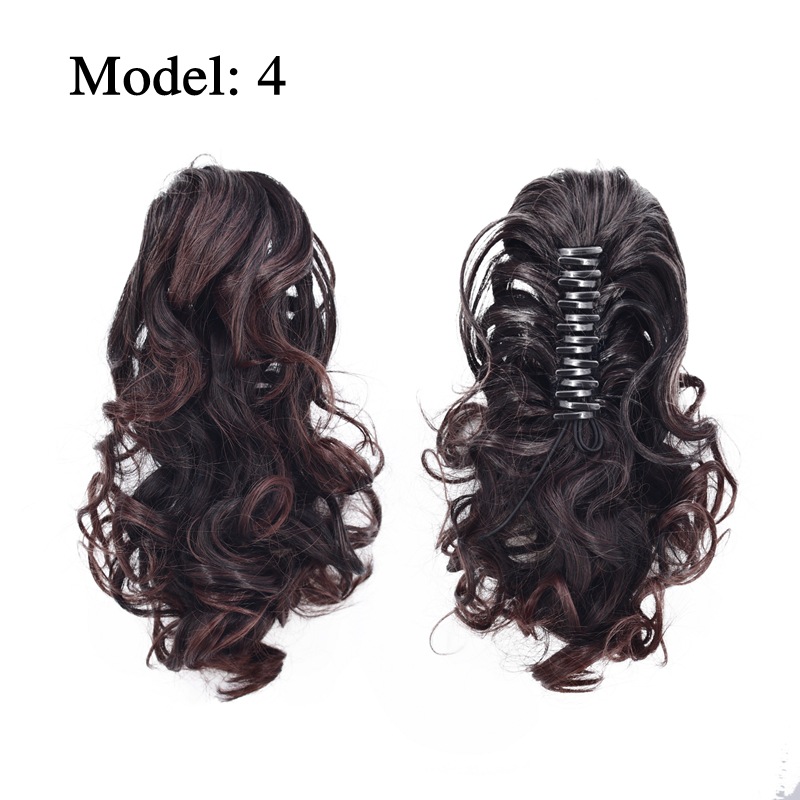 Grip Ponytail Wig Female Curly Hair Pear-Shaped Hair Roll Tiger Clip Gradient Short Mid-Length Claw Clip Ponytail Factory Direct Sales