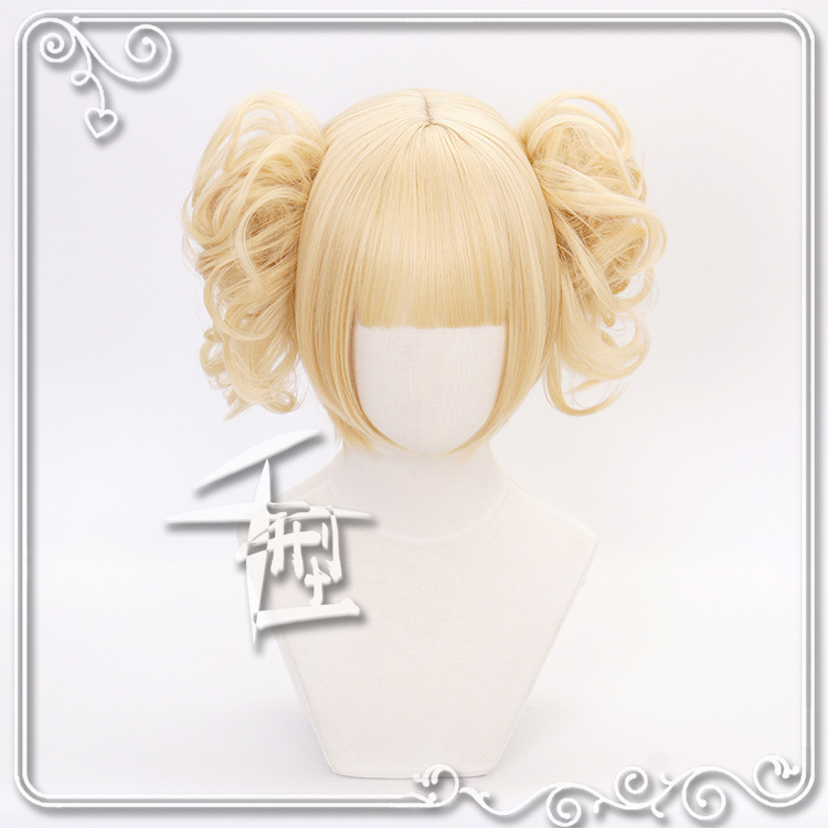 Thousand My Hero Academia Anime Cos Wig Du Me Body Milk Gold Jaws Clamp BunShape Hair Style