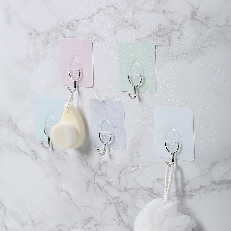 Zhenxin Factory Wholesale Seamless Sticky Hook European Style No-Punch Sticky Hook Hook Bathroom and Toilet Doors after Nail-Free Hook