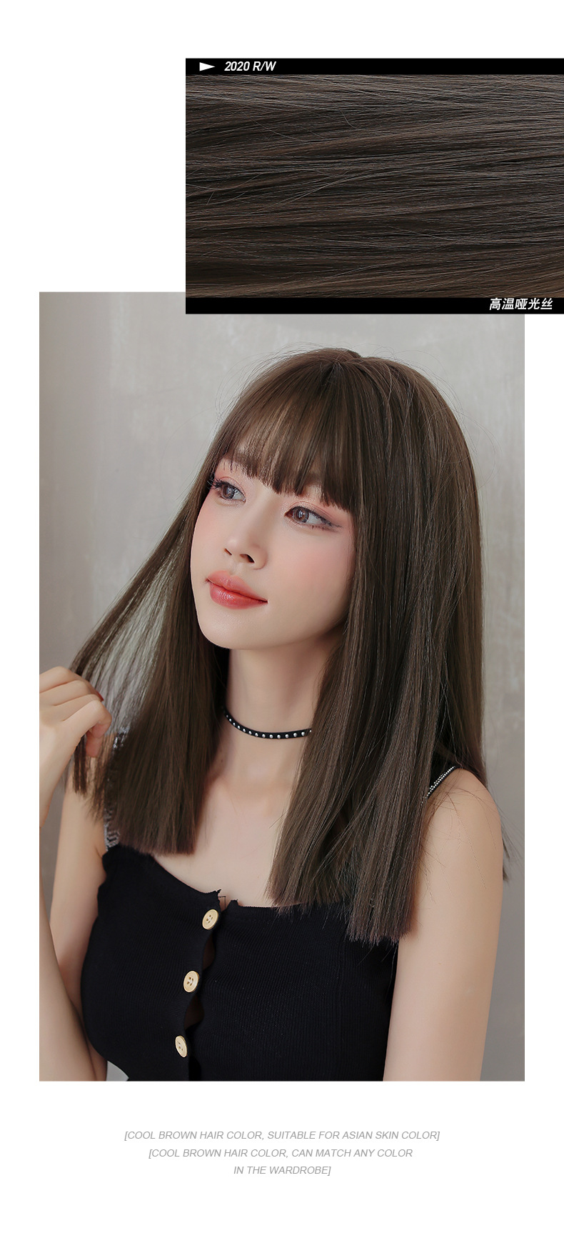 Wig Women's Long Hair Air Bangs Black Long Straight Invisible Simulation Wig Sheath Natural Long Straight Hair Full-Head Wig Wholesale Wig Women's Long Hair Air Bangs Black Long Straight Invisible Simulation Wig Sheath Natural Long Straight Hair Full-Head Wig Wholesale