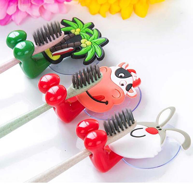 Creative cartoon animal suction wall type children&#039;s suction cup toothbrush holder wholesale plug hook 