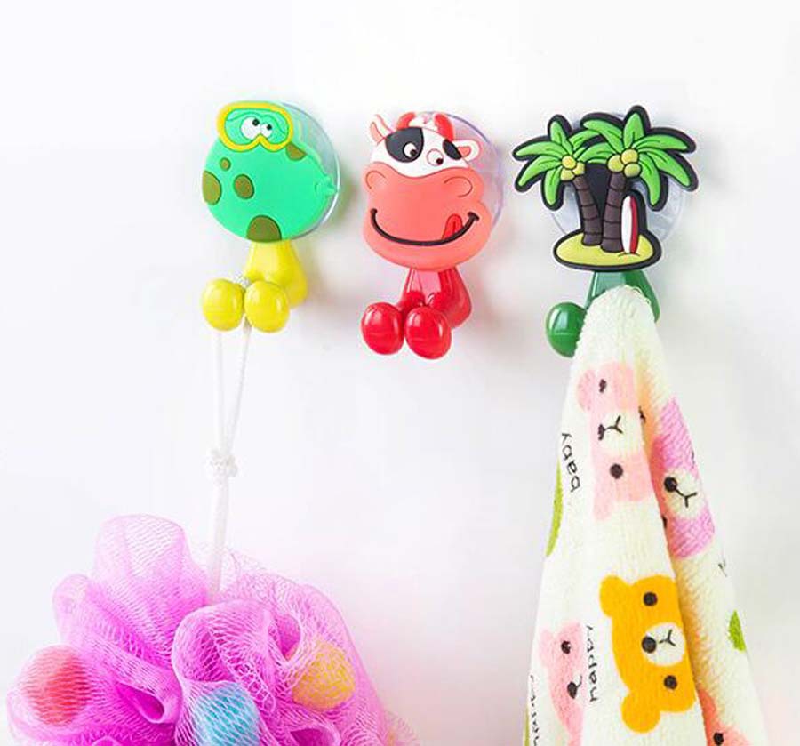 Creative cartoon animal suction wall type children&#039;s suction cup toothbrush holder wholesale plug hook 