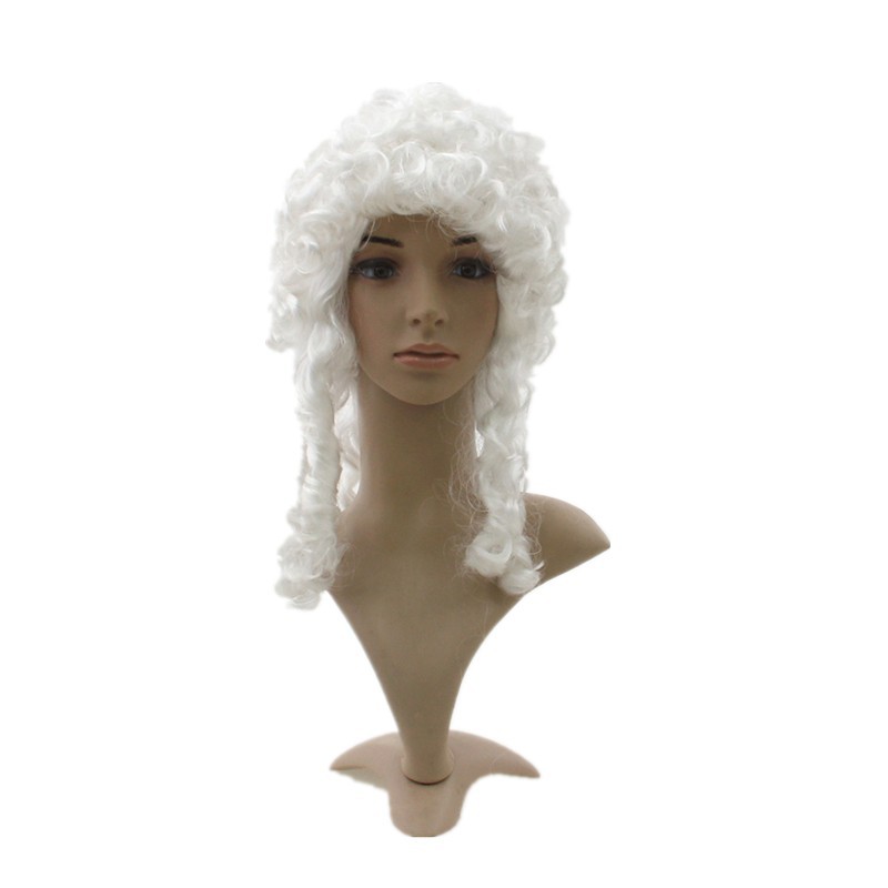 Performance Prop Party Performance Ball Wig Judge Cap Duke Style Judge Wig (White) Lawyer Cap Wig