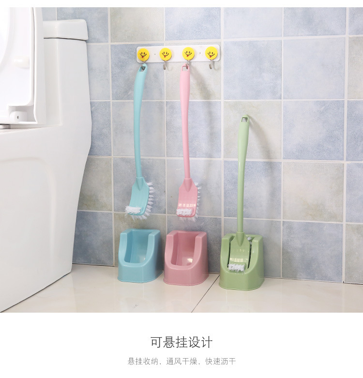 Double-sided toilet brush set toilet cleaner creative dead Angle decontamination with base bent long handle brush Double-sided toilet brush set toilet cleaner creative dead Angle decontamination with base bent long handle brush