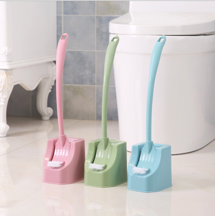 Double-sided toilet brush set toilet cleaner creative dead Angle decontamination with base bent long handle brush