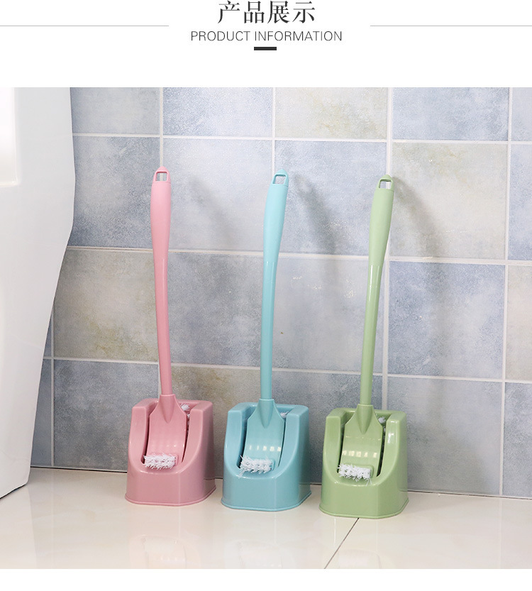 Double-sided toilet brush set toilet cleaner creative dead Angle decontamination with base bent long handle brush Double-sided toilet brush set toilet cleaner creative dead Angle decontamination with base bent long handle brush