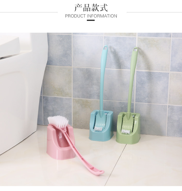 Double-sided toilet brush set toilet cleaner creative dead Angle decontamination with base bent long handle brush Double-sided toilet brush set toilet cleaner creative dead Angle decontamination with base bent long handle brush