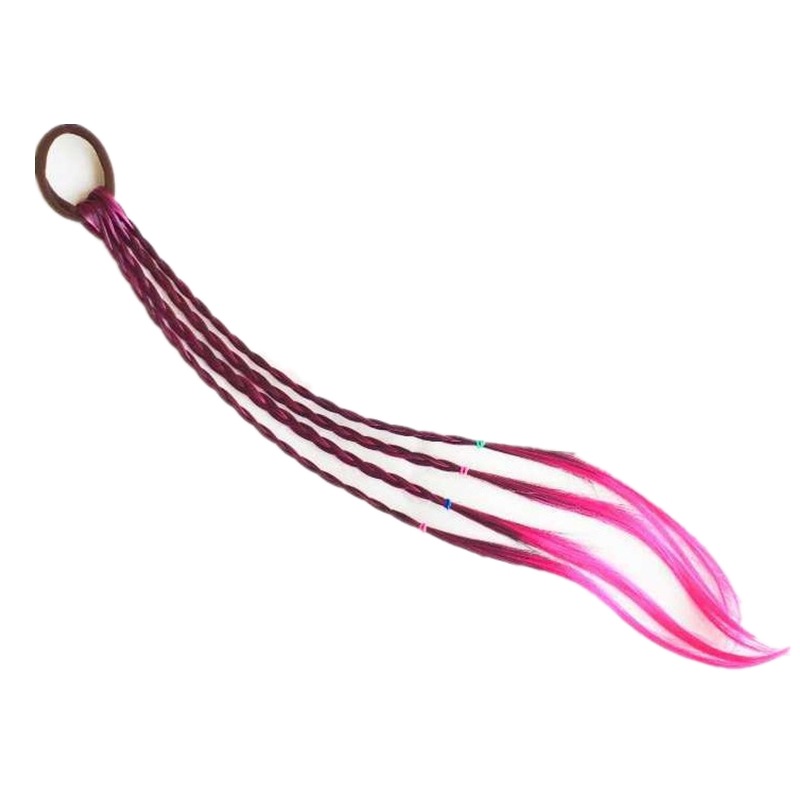 In Stock Wholesale Children&#039;s Hair Accessories Baby Gradient Braid Wig Stage Performance Color Ponytail Braid Hair Ring Headdress