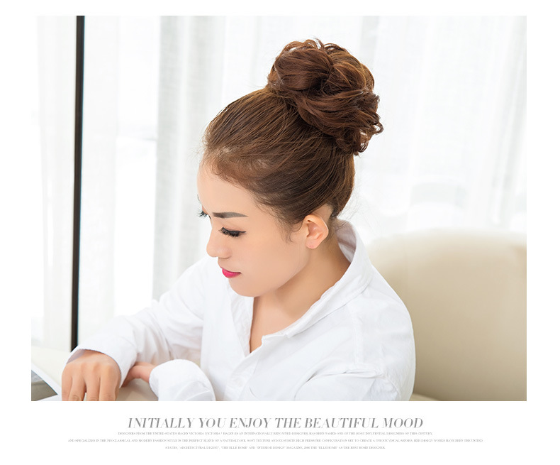 Factory Direct Supply Wig Hair Band Bun Wig Curly Hair Rubber Band Matte High-Temperature Fiber Updo Hair in Stock Factory Direct Supply Wig Hair Band Bun Wig Curly Hair Rubber Band Matte High-Temperature Fiber Updo Hair in Stock