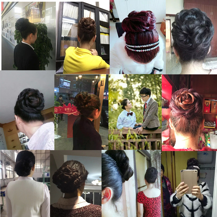 Factory Direct Supply Wig Hair Band Bun Wig Curly Hair Rubber Band Matte High-Temperature Fiber Updo Hair in Stock Factory Direct Supply Wig Hair Band Bun Wig Curly Hair Rubber Band Matte High-Temperature Fiber Updo Hair in Stock