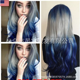 New Gradient Cosplay Anime Wig Cos Harajuku Fengcai Color Women's Long Curly Hair Head Cover Lolita