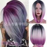 New Gradient Cosplay Anime Wig Cos Harajuku Fengcai Color Women's Long Curly Hair Head Cover Lolita