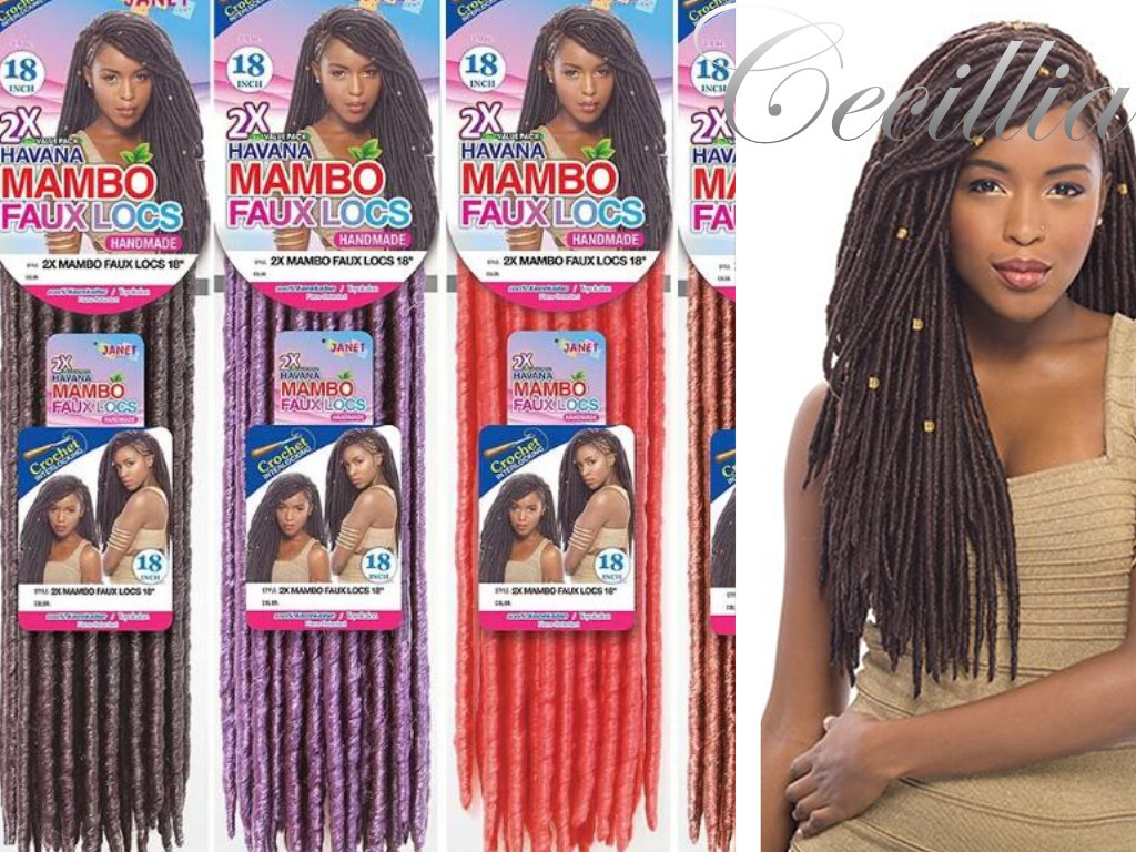 2x Mambo Faux Locs Twist Crochet Black Hair Extension Dirty Braid African Wig Wholesale