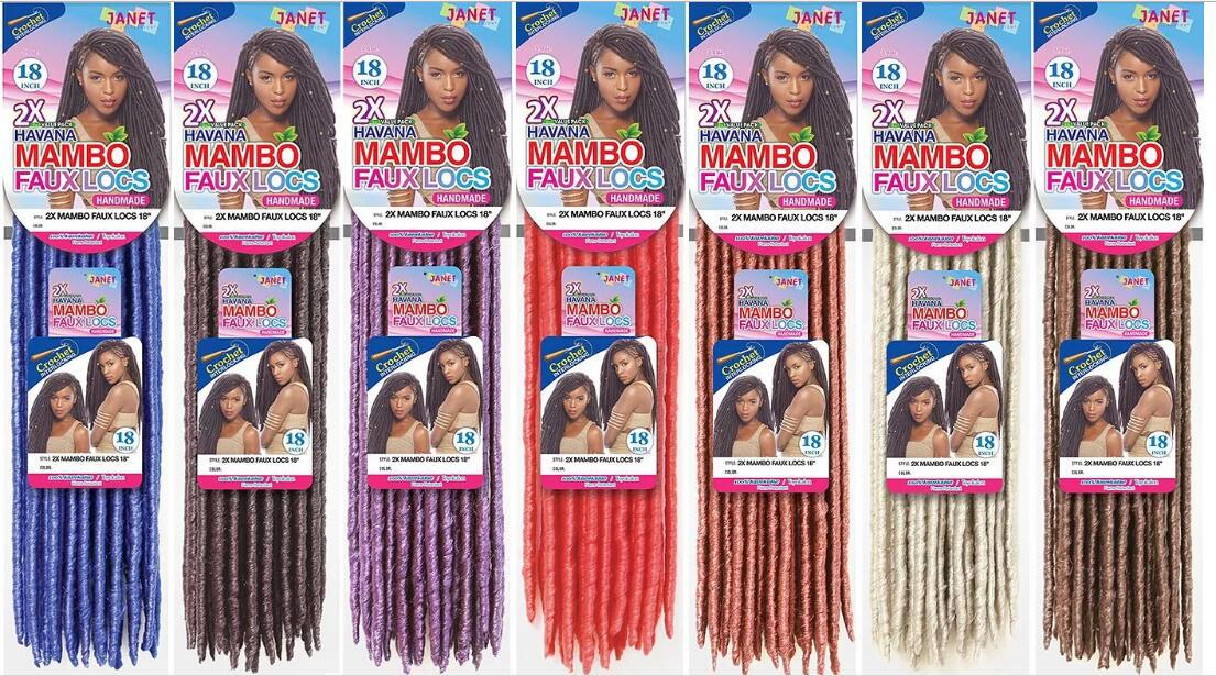 2x Mambo Faux Locs Twist Crochet Black Hair Extension Dirty Braid African Wig Wholesale