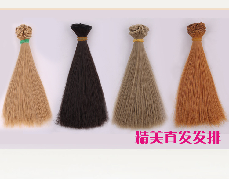 Yuanyang Direct Sales New BJD SD Doll High-Temperature Fiber Wig Straight Hair Kurhn Doll Multi-Color 15cm Hair
