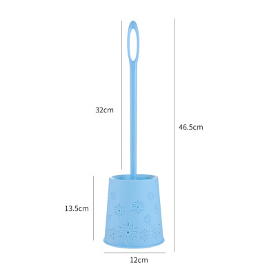 Toilet brush set plastic rod  toilet brush round pattern bottom sitting without dead ends long handle round head  brush