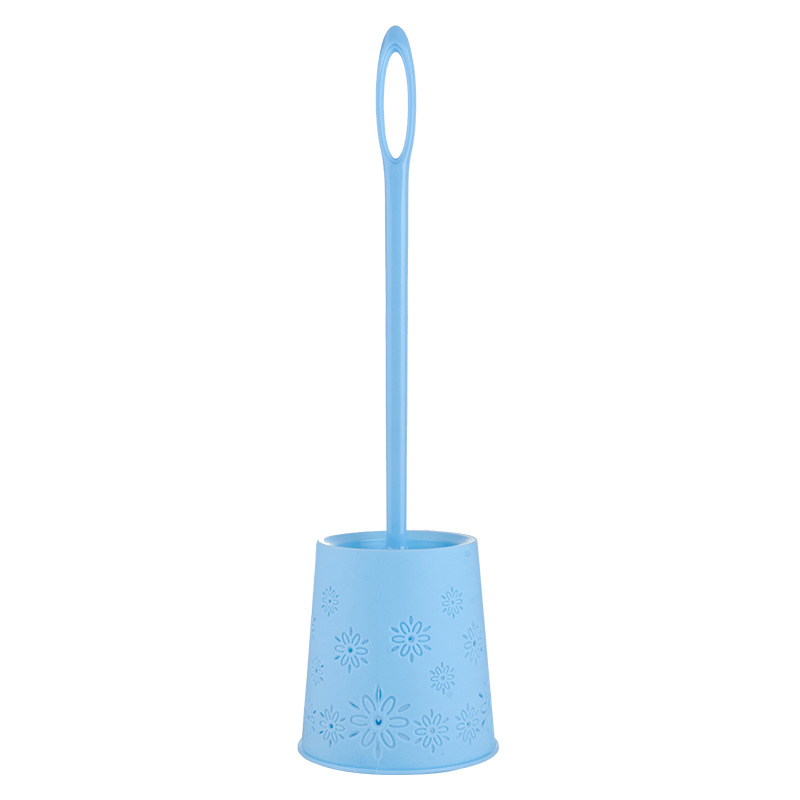 Toilet brush set plastic rod toilet brush round pattern bottom sitting without dead ends long handle round head brush Toilet brush set plastic rod toilet brush round pattern bottom sitting without dead ends long handle round head brush