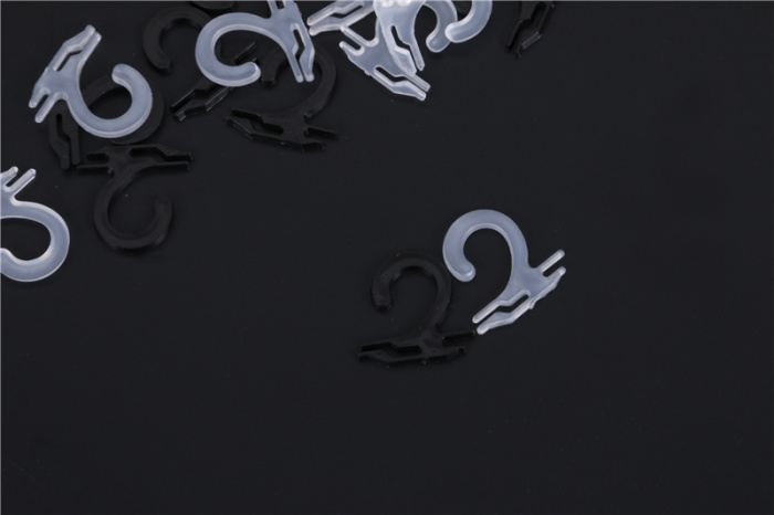 Transparent / Black flat plastic sock hook hook hook hook hook Transparent / Black flat plastic sock hook hook hook hook hook