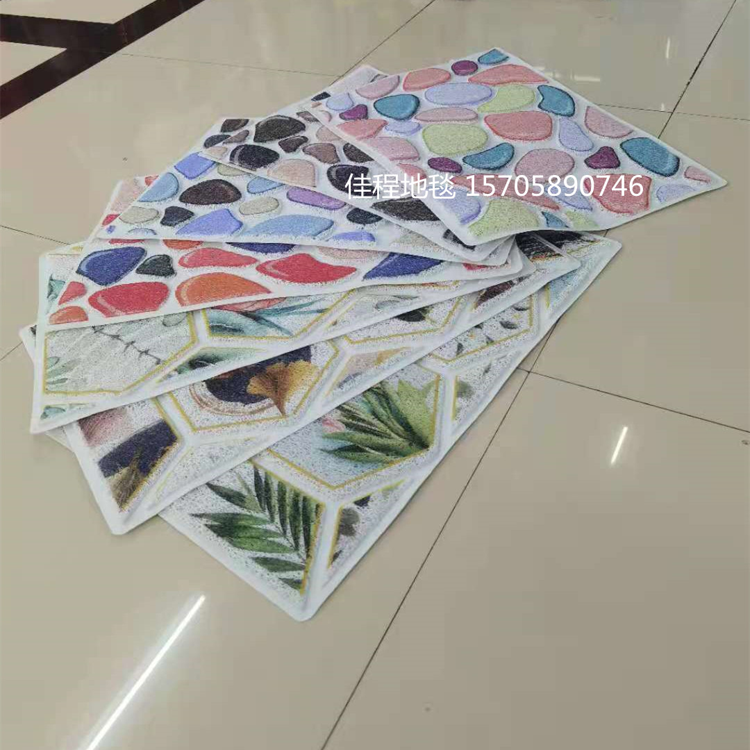 New 3D HD Checkered  Spray Printing Floor Mat Three-Dimensional Court Printing Three-Dimensional Non-Slip Mat  PVC mat