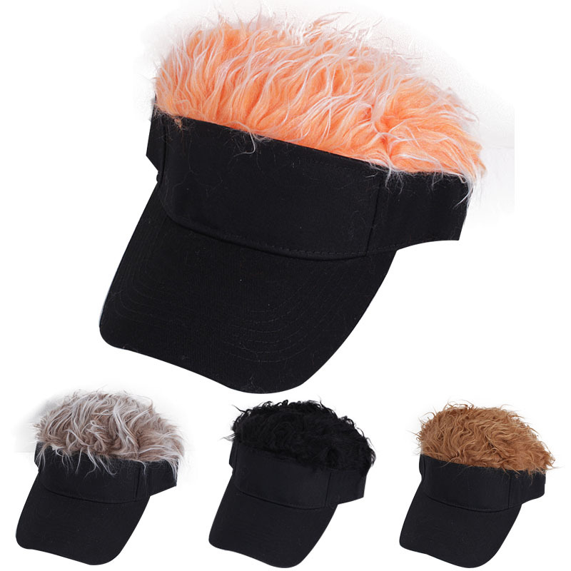 Amazon Cross-Border Supply Creative Wig Baseball Hat Hip Hop Sunshade Golf Cap Funny Duck Tongue Sun Hat