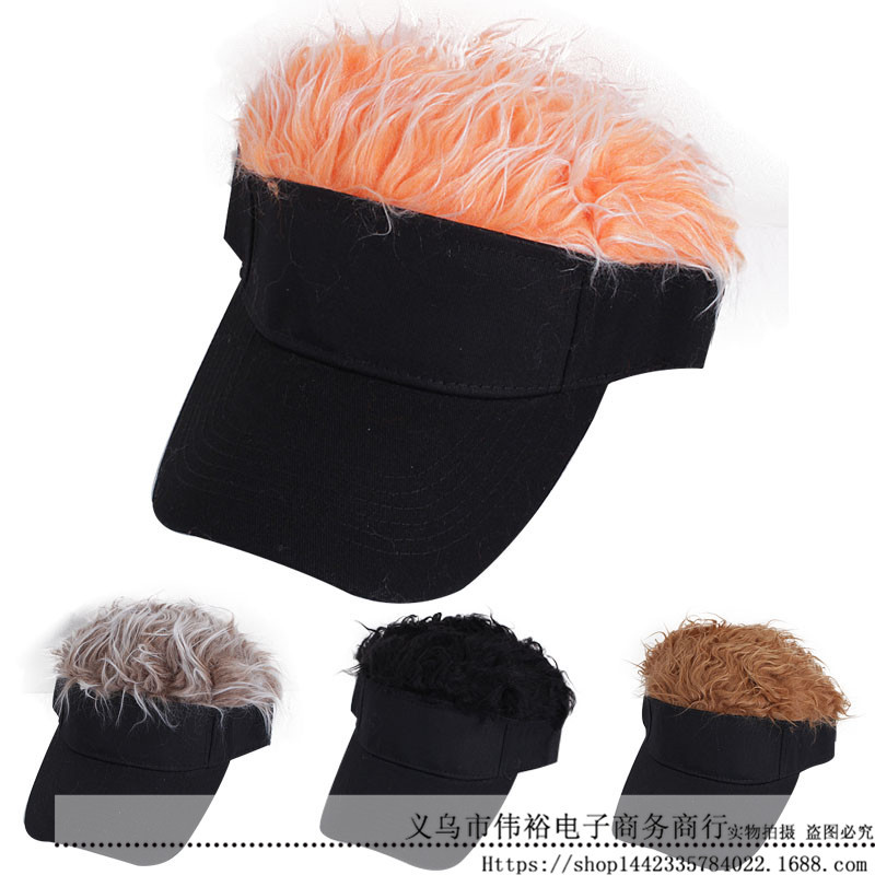 Amazon Cross-Border Supply Creative Wig Baseball Hat Hip Hop Sunshade Golf Cap Funny Duck Tongue Sun Hat Amazon Cross-Border Supply Creative Wig Baseball Hat Hip Hop Sunshade Golf Cap Funny Duck Tongue Sun Hat