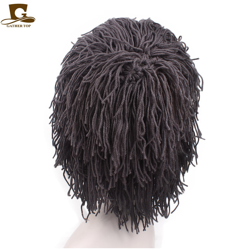Wool Wig Beard Handmade Crochet Hat Original Savage Beard Carnival Activity Wool Hat