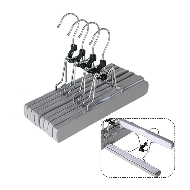 Solid Wood Wig Pin Wooden Clothes Hanger Clothing Store Clothes Hanger Trouser Press Wooden Wig Pin Pant Rack Wooden Skirt Clip Clothes Hanger