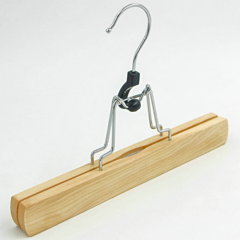 Solid Wood Wig Pin Wooden Clothes Hanger Clothing Store Clothes Hanger Trouser Press Wooden Wig Pin Pant Rack Wooden Skirt Clip Clothes Hanger