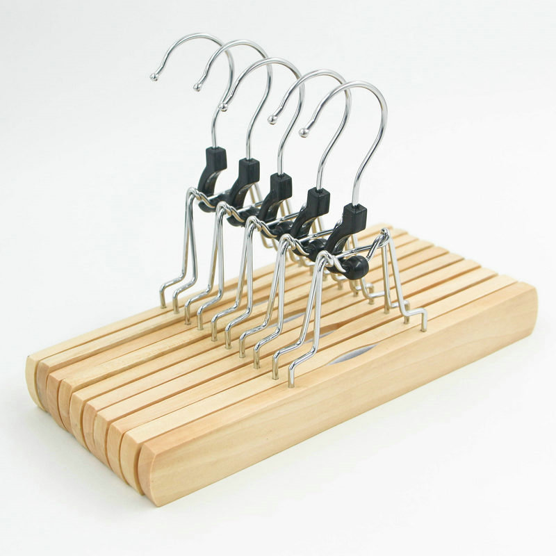 Solid Wood Wig Pin Wooden Clothes Hanger Clothing Store Clothes Hanger Trouser Press Wooden Wig Pin Pant Rack Wooden Skirt Clip Clothes Hanger