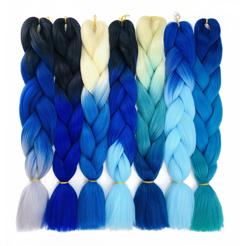 Wholesale Dreadlocks Hair Extensions Braids African Gradient Color Big Braids European and American Style Wig Wholesale Foreign Trade Chemical Fiber Wigs